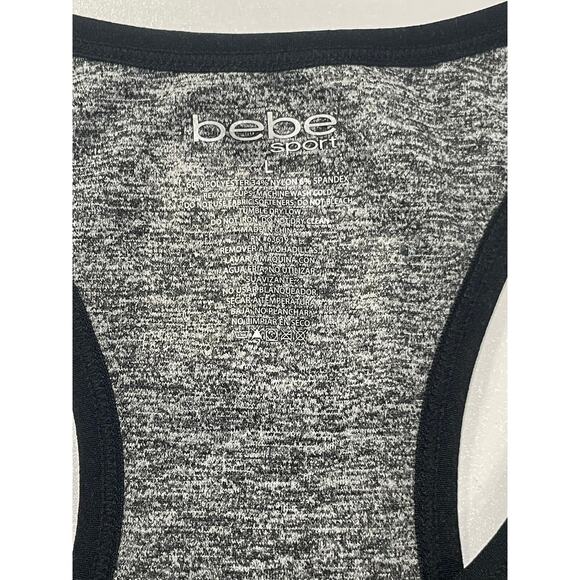 BeBe Sports Bra Top Gray and Black Size Large - Picture 2 of 7